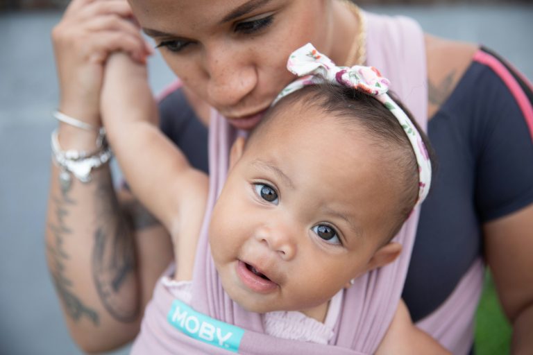 little girl looking at the camera